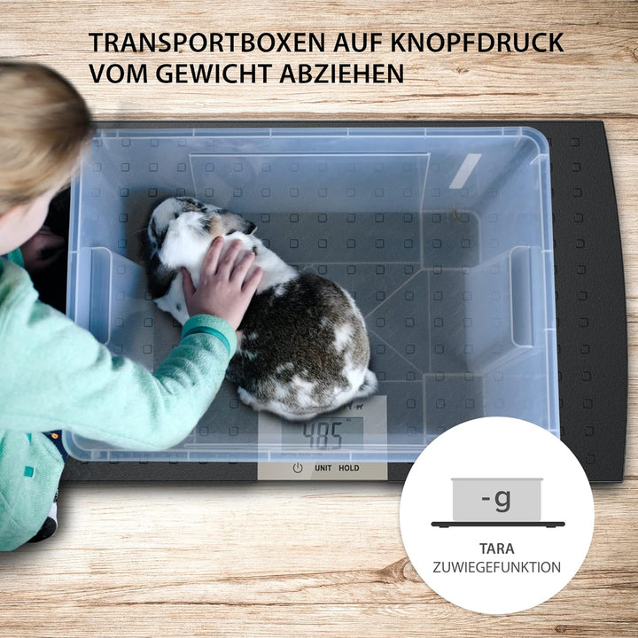 ADE Digitale Tierwaage Hundewaage für Hunde und Katzen (bis 65 cm Rückenlänge), Plattformwaage, Vete