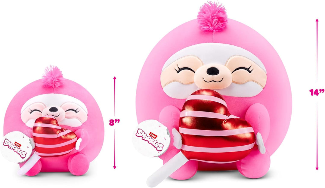 Snackles Valentinstags-Edition von ZURU, 35 cm, flauschig-weiches Plüschspielzeug. Sloth, Lollipop 3
