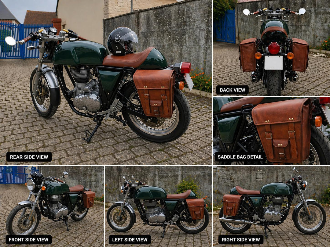 american blue Herren 2 x Motorrad-Seitentasche, braunes Leder, Seitentasche, Satteltaschen, Sattelta