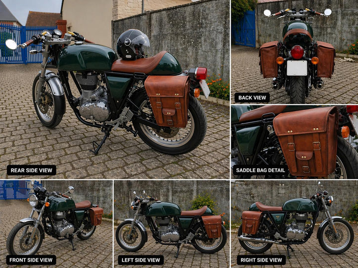american blue Herren 2 x Motorrad-Seitentasche, braunes Leder, Seitentasche, Satteltaschen, Sattelta