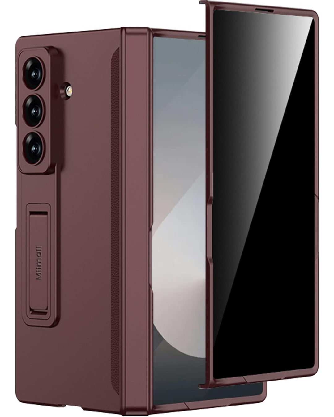 Miimall Kompatibel mit Samsung Galaxy Z Fold 7 Hülle mit Displayschutz Anti-SPY, [Magnetischer Schar