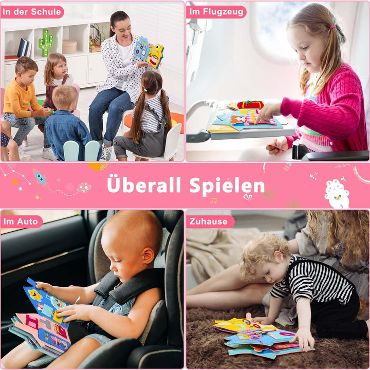 UNOSEKS Quiet Book 2 Jahre, Filzbuch Bauernhof Montessori, 3D Filz Busy Book Ab 2 Jahr Baby Activity