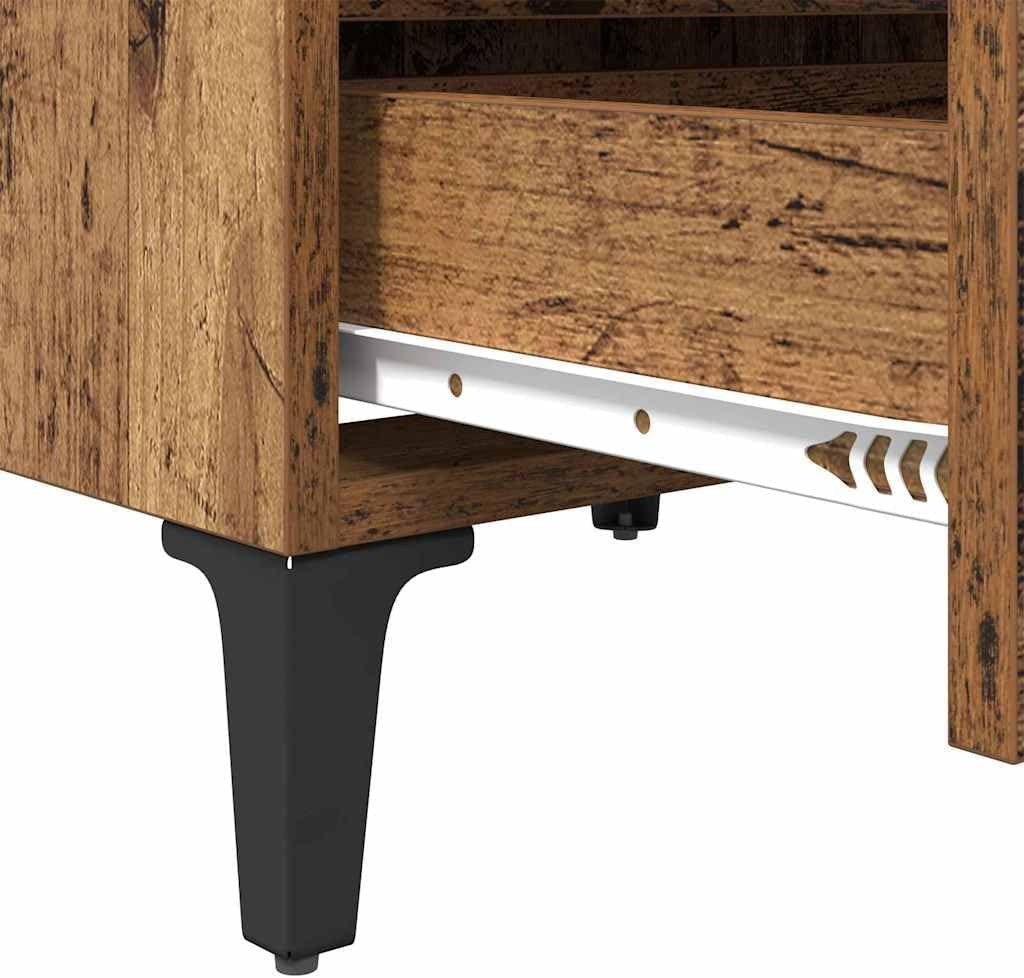 vidaXL Bettkommoden 2 Stück Alter Holz 40x35x50 cm Spanplatte Altes Holz, Altes Holz