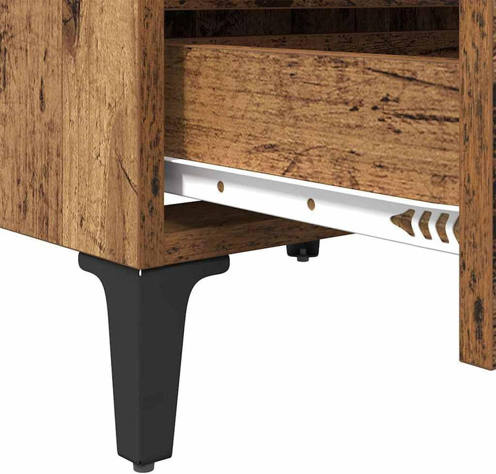 vidaXL Bettkommoden 2 Stück Alter Holz 40x35x50 cm Spanplatte Altes Holz, Altes Holz