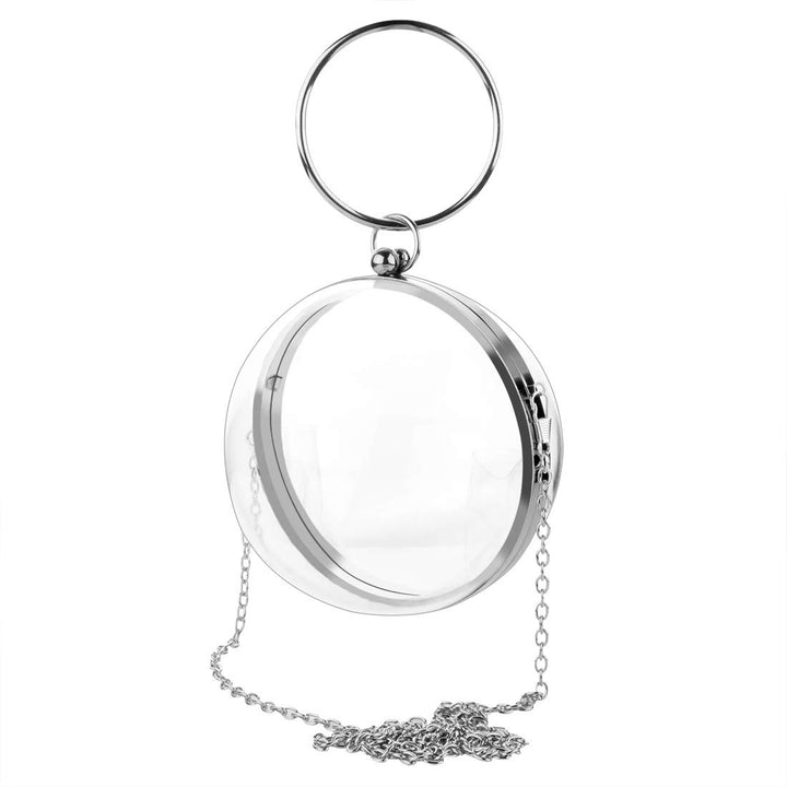 Linkidea Sphere Klare Geldbörse, Acrylbox Abendtasche, Damen Klar Messenger Schultertasche für Party