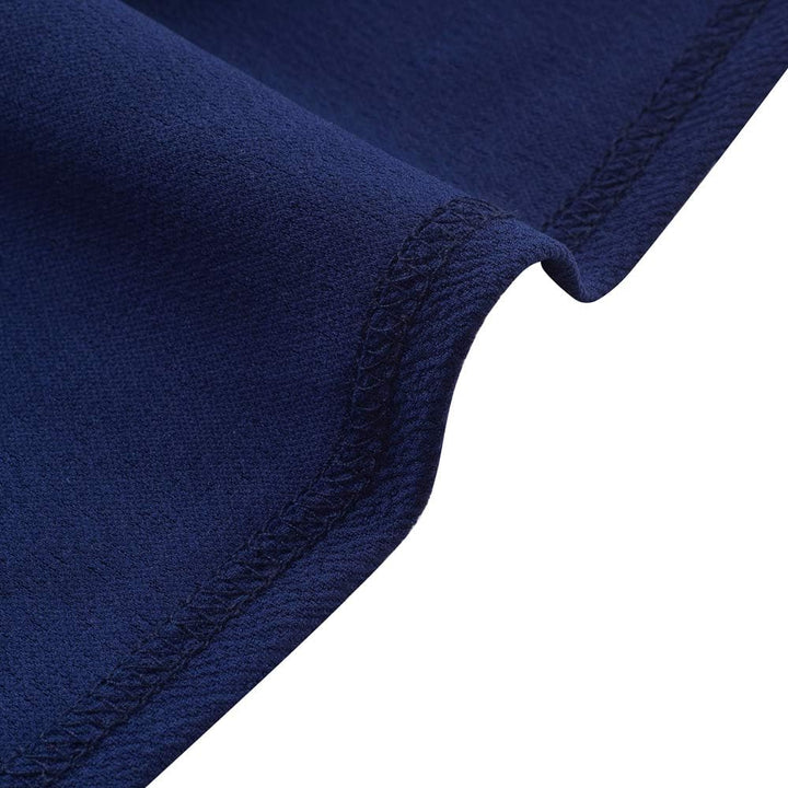HOMEYEE Damen Elegant V-Ausschnitt mit Rüschen Sleeve Stretch Party Kleid B572, Dunkelblau