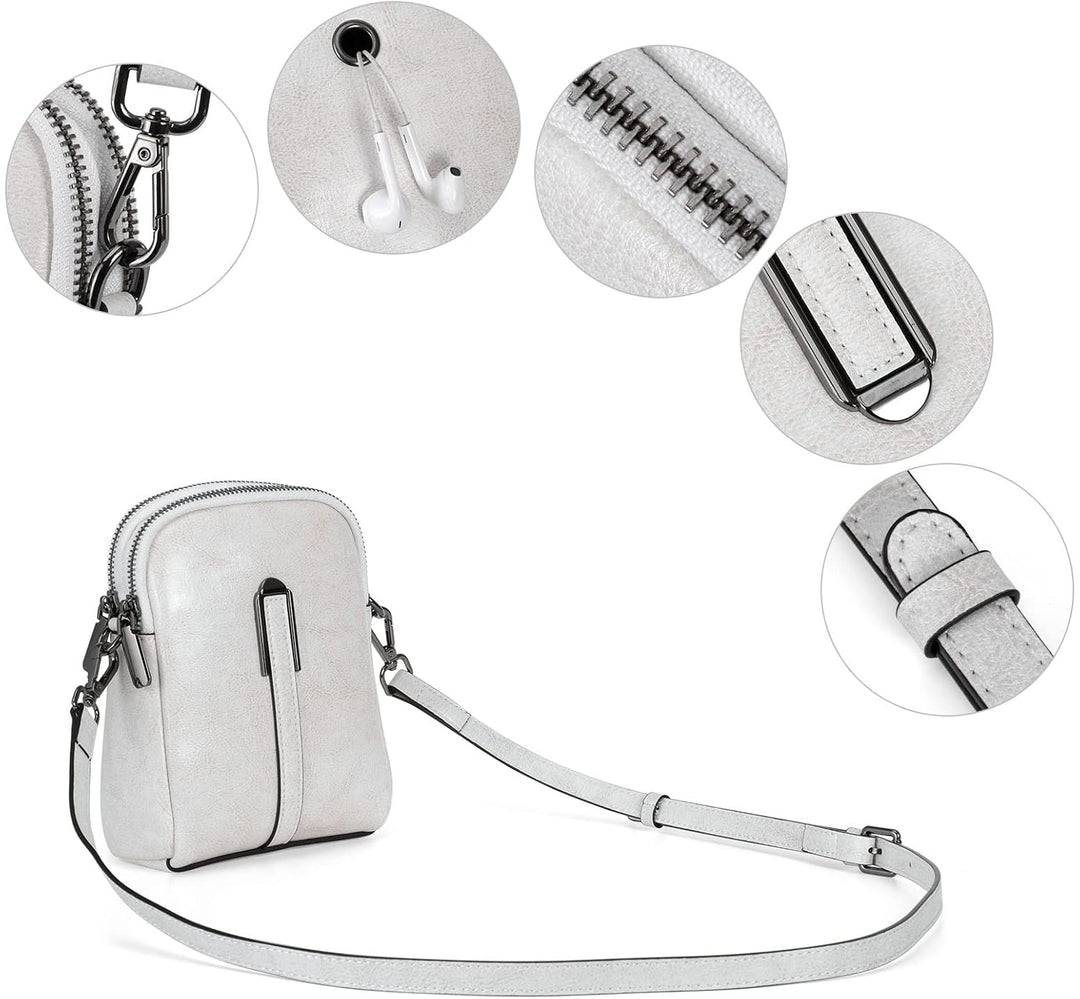 HUA ANGEL Handy Umhängetasche mit Geldbörse Damen Leder modern Crossbody Handy Tasche Umhänge Mädche