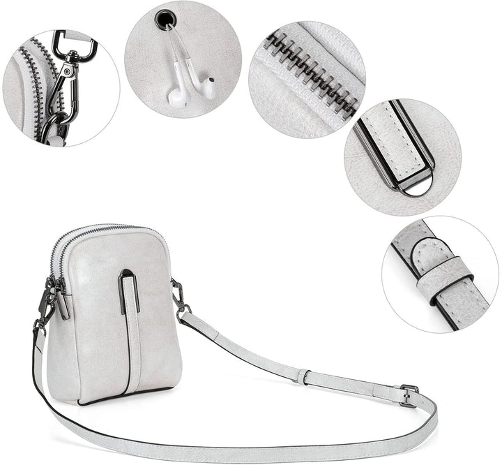 HUA ANGEL Handy Umhängetasche mit Geldbörse Damen Leder modern Crossbody Handy Tasche Umhänge Mädche