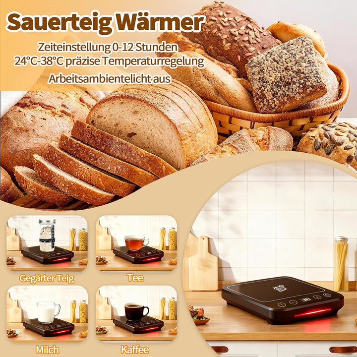 Daity Sauerteig Starter Set, 12-teilig Brot Backen Zubehör mit Sauerteig Wärmer, 28cm Klappbarer Bro