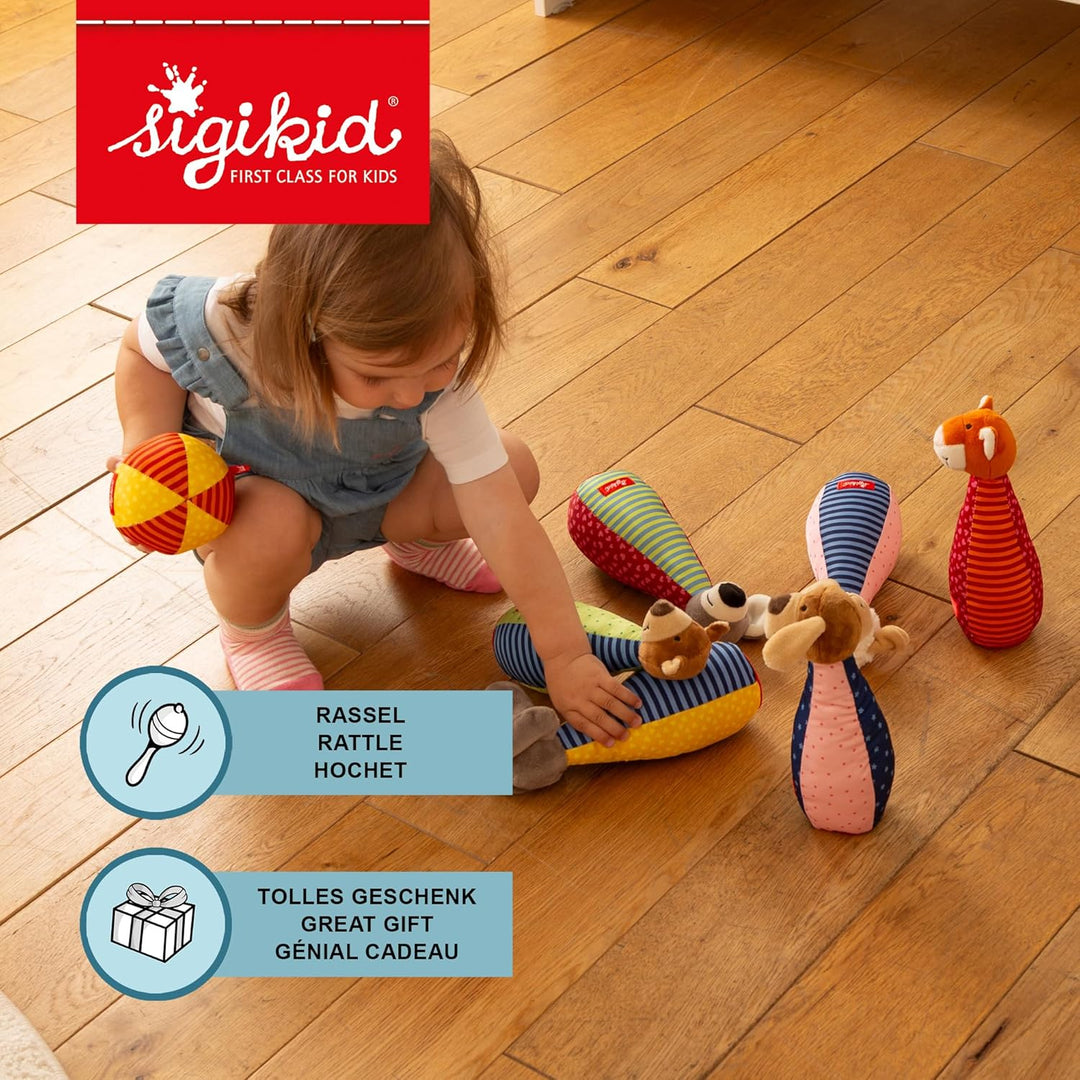 SIGIKID 49520 Kegelspiel Soft PlayQ Mädchen und Jungen Babyspielzeug empfohlen ab 3 Monaten mehrfarb