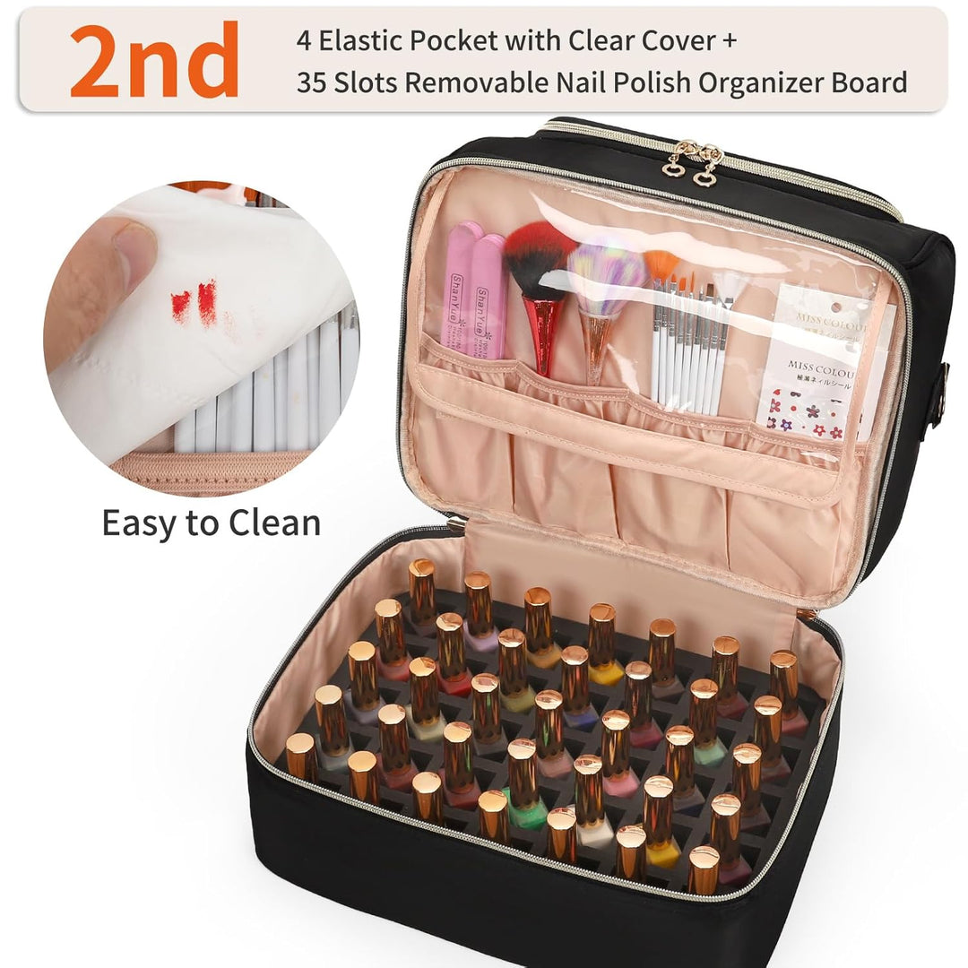 Nagellack Aufbewahrung, Doppelschicht Gellack Organizer Tasche, Reise Gel-Nagellack Aufbewahrungsbox