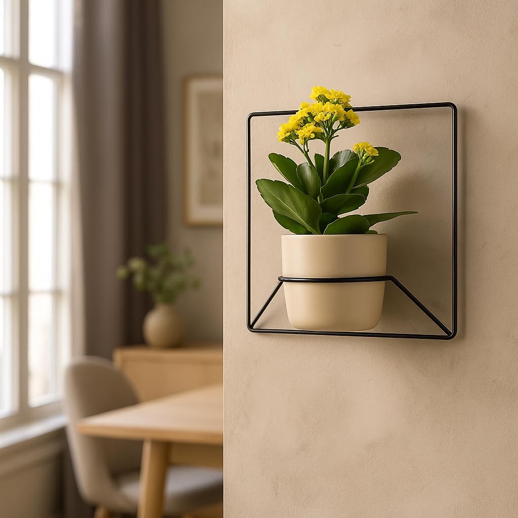 FRAMADO - Pflanzregal Wand - Blumenhalter Hängend - aus Metall, Moderne Wand Deko für Wohnzimmer, Ju