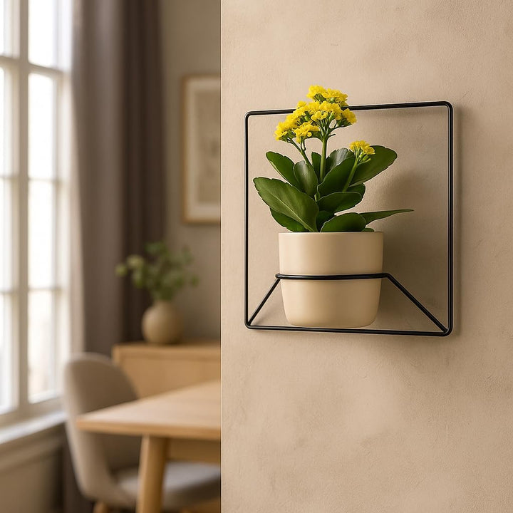 FRAMADO - Pflanzregal Wand - Blumenhalter Hängend - aus Metall, Moderne Wand Deko für Wohnzimmer, Ju