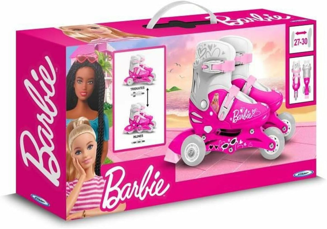 STAMP - ROLLERS INLINES / TRISKATES Einstellbar 2 in 1 BARBIE 27 - 30 SIZES 27 - 30 PINK, BARBIE 27