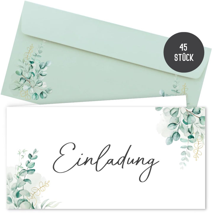 45 Einladungskarten inkl. Umschläge für Hochzeit, Standesamt, Geburtstag, Konfirmation, Kommunion, J