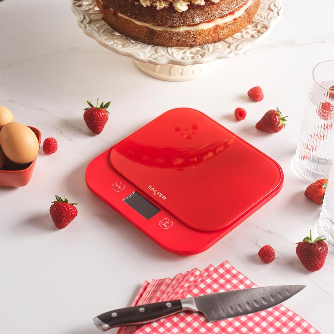 Salter British Bakes Digitale Küchenwaage – Hohe Kapazität von 10 kg, misst Flüssigkeiten, wasserdic
