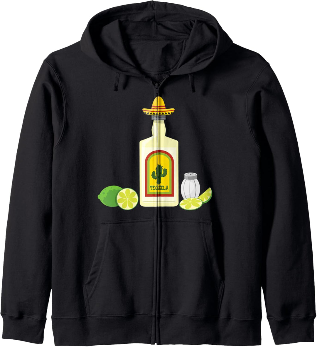 Cooles mexikanisches T-Shirt mit Tequila-Zitrone und Salz Kapuzenjacke