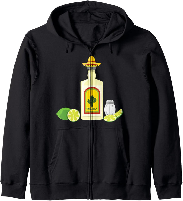 Cooles mexikanisches T-Shirt mit Tequila-Zitrone und Salz Kapuzenjacke