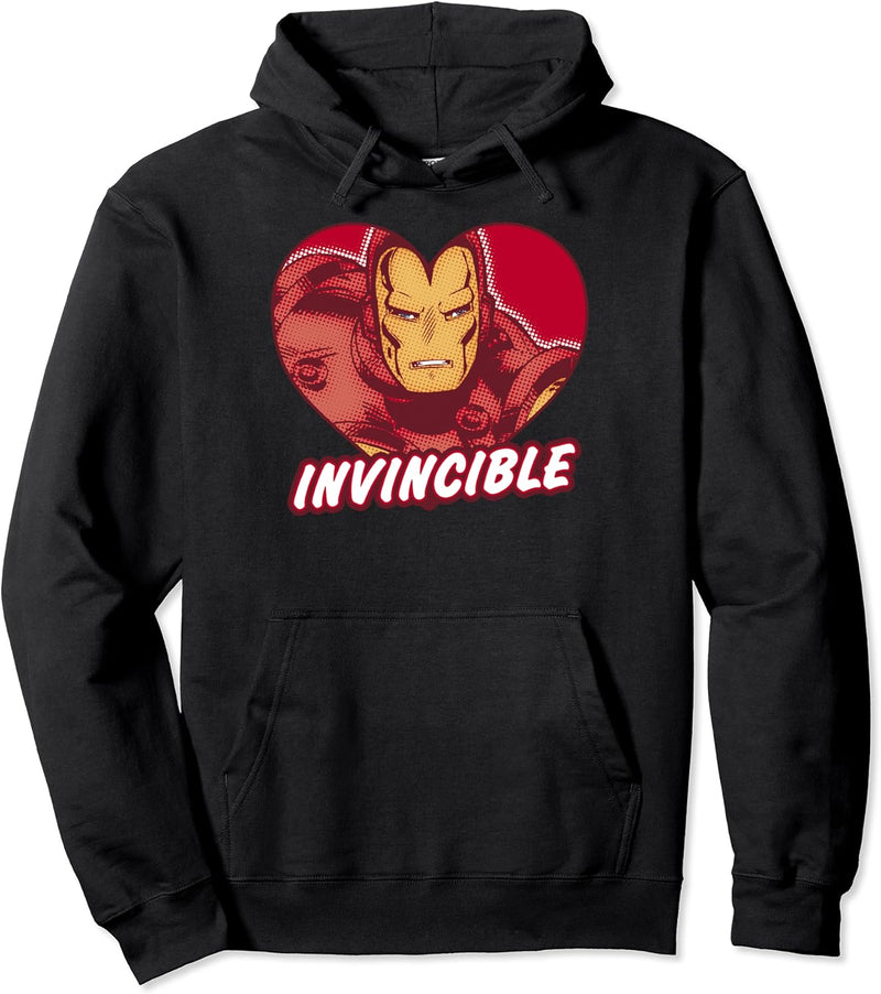 Marvel Iron Man Invincible Heart Shaped Portrait Pullover Hoodie
