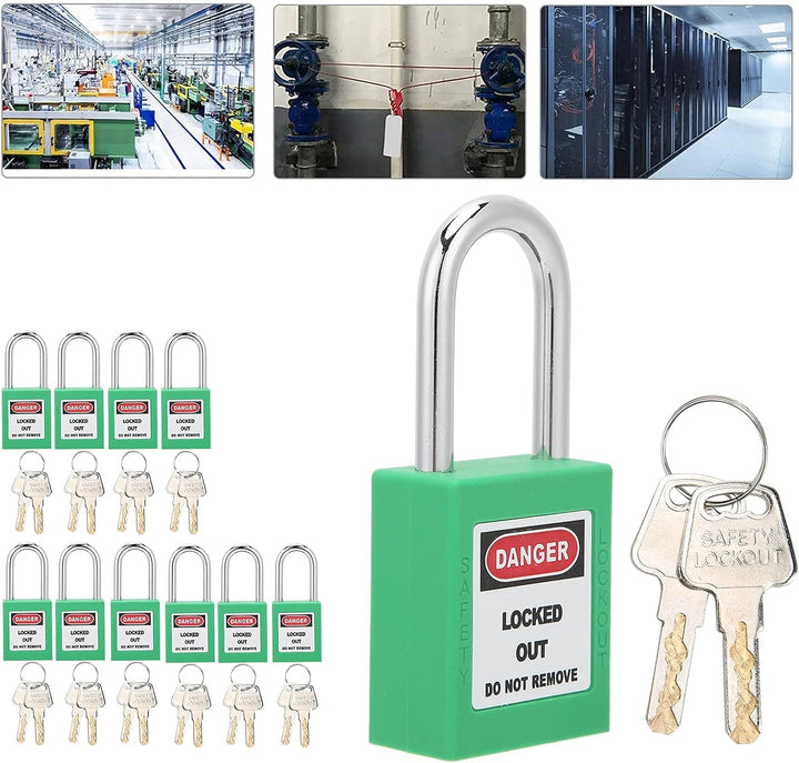 Lockout Tagout Schloss, 10er-Set 38 mm Lockout-Schloss Lockout Vorhängeschloss Gleichschliessend Nyl