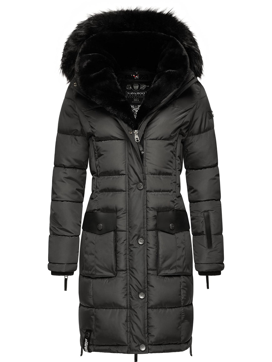 Navahoo Damen Warmer Winter Steppmantel Sinja S-XXL M Anthracite, M Anthracite