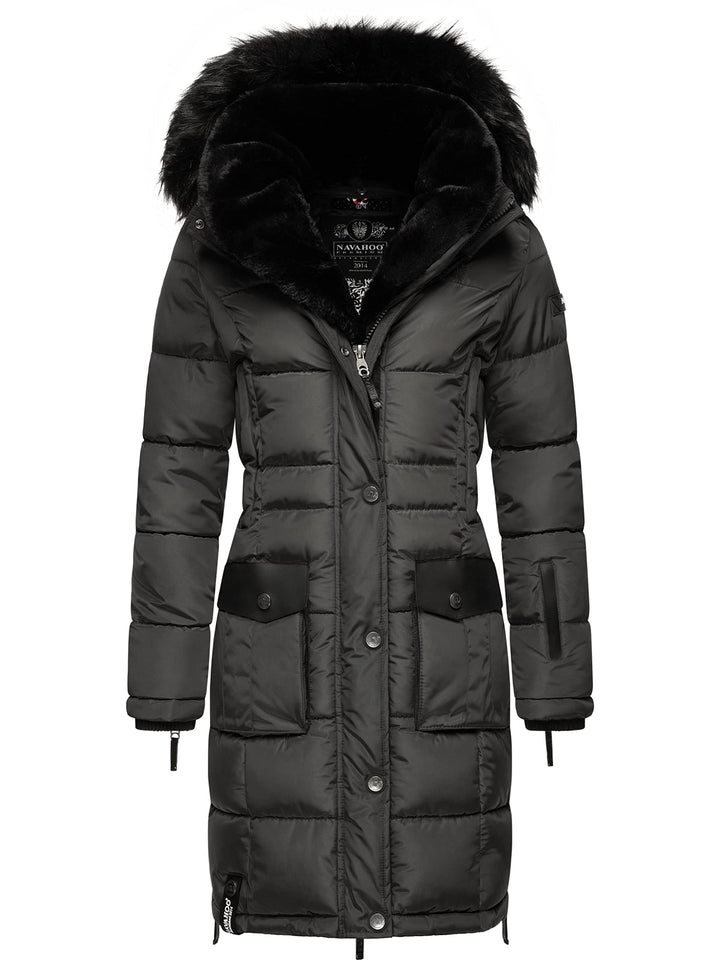 Navahoo Damen Warmer Winter Steppmantel Sinja S-XXL M Anthracite, M Anthracite