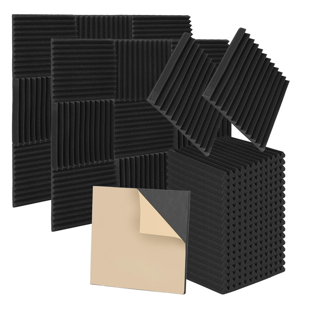 Akustikschaumstoff Schallabsorber, 48 Stück Akustikplatten Selbstklebend, Schallabsorber Wand, Schal