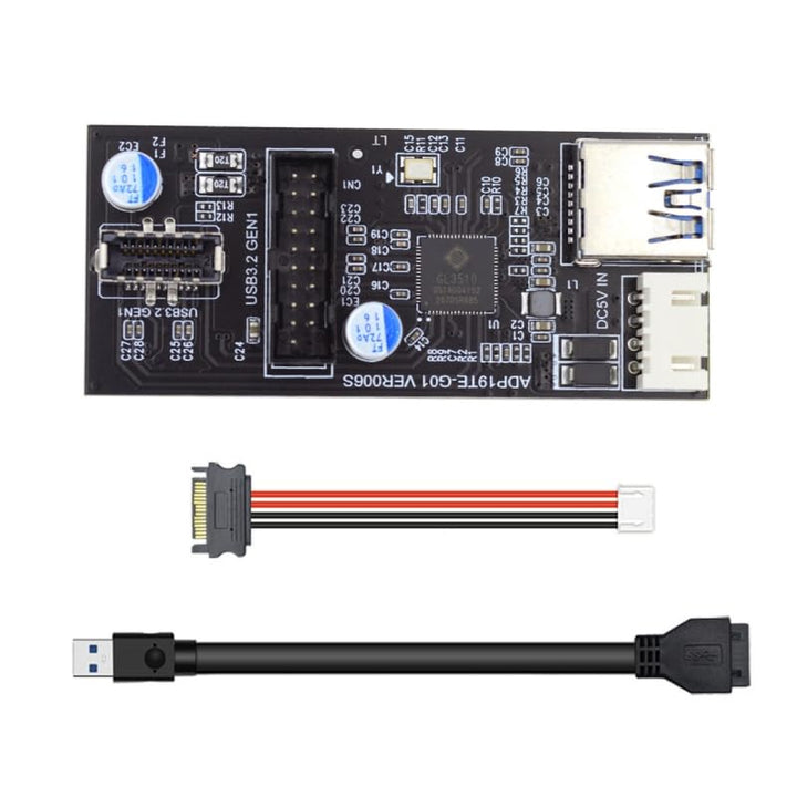 CY Karte Single 19/20Pin Header auf USB 3.0 20Pin &amp; Type-E Dual Ports Buchse PCBA Typ Adapter Splitt