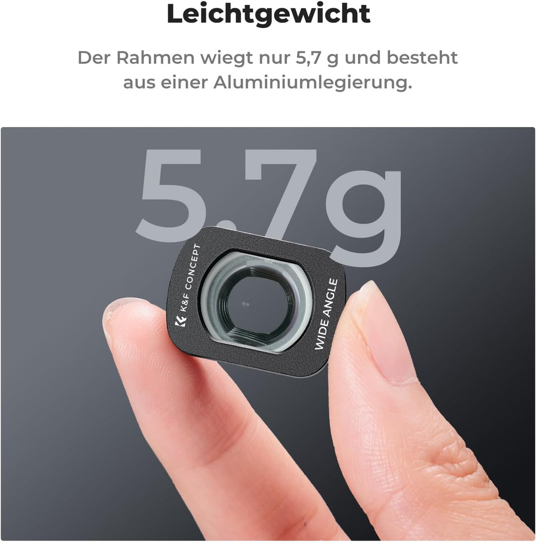 K&F Concept magnetisches Weitwinkelobjektivfilter kompatibel mit DJI Osmo Pocket 3, Osmo Pocket 3 Zu