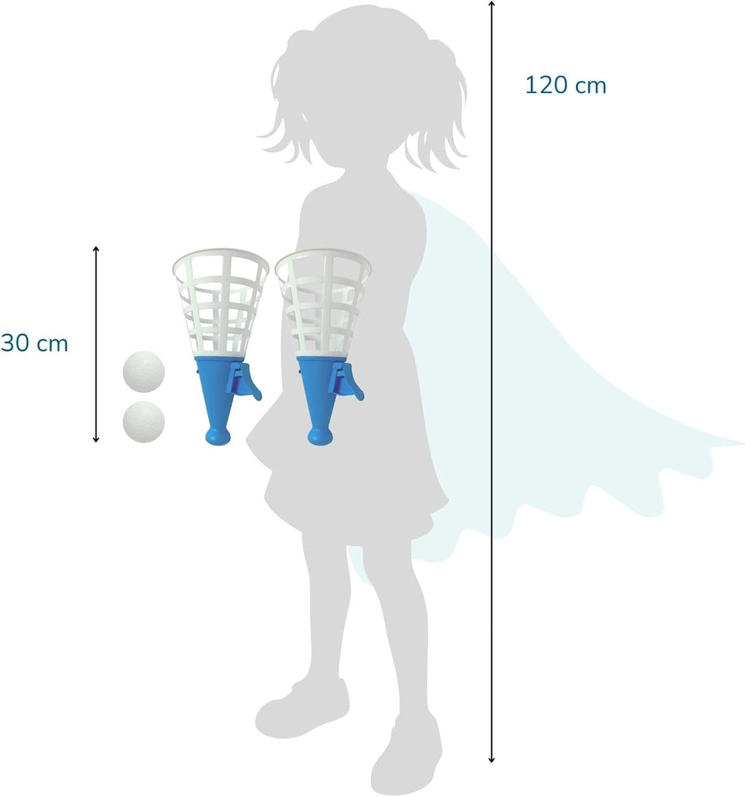 alldoro 60132 XXL-Fangballspiel, 4-teilig mit 2 Fangbechern & 2 Bällen, extra gross für Kinder ab 3