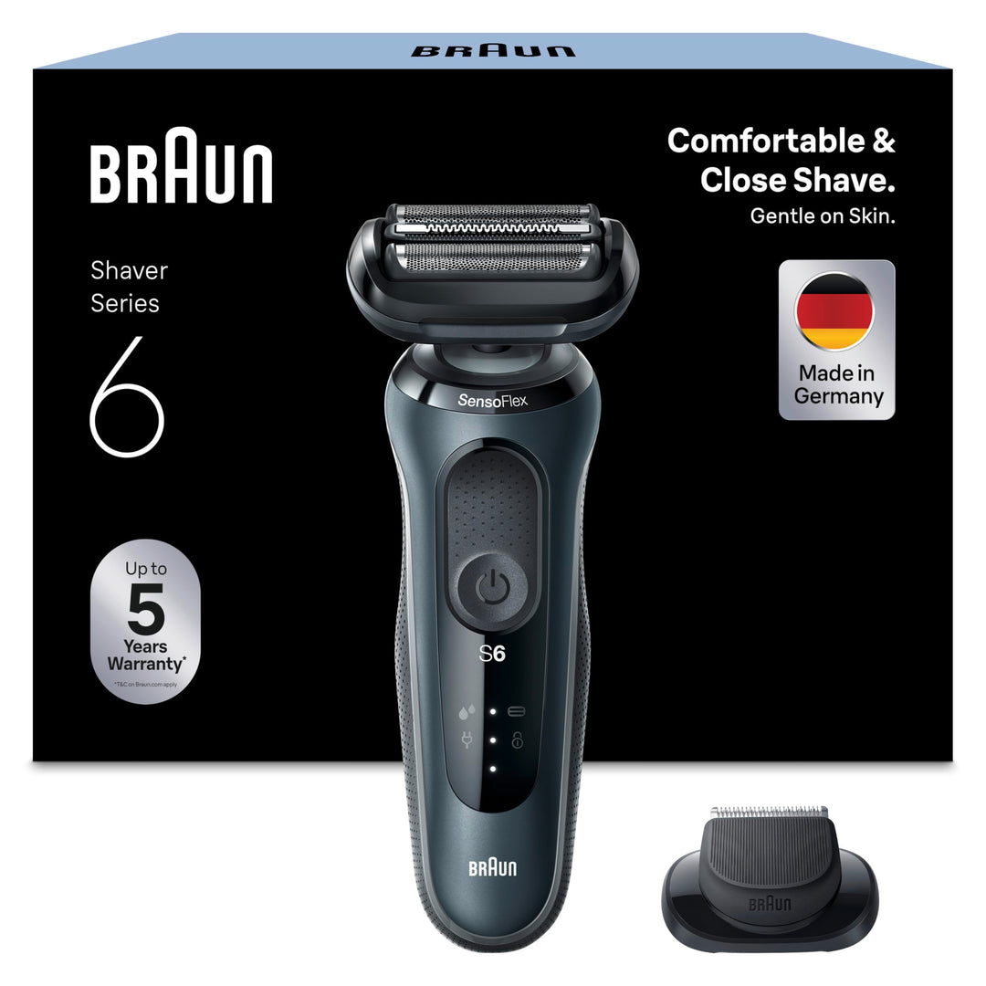 Braun Series 6 Elektrorasierer mit EasyClick Aufsatz, SensoFlex Rasierer Herren Elektrisch, Präzisio