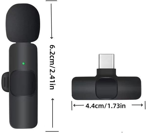 Kabelloses Mikrofon Ansteckmikrofon Kabellos für iPhone/Android/PC, Microphone Lavalier Kabellos Min