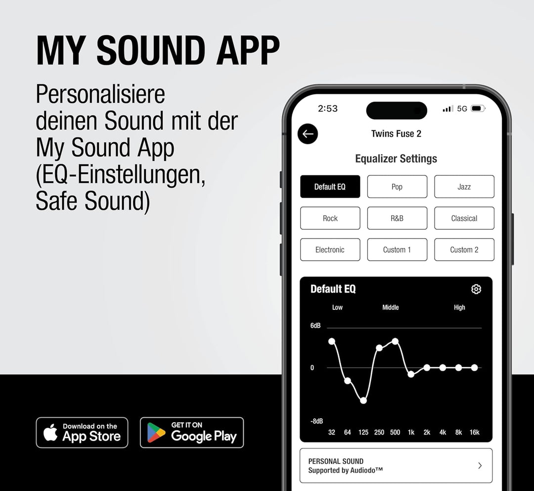 Fresh 'n Rebel Twins Fuse 2 Wireless In-Ear Kopfhörer Noise Cancelling - Klarer Sound - 36h Akku - B