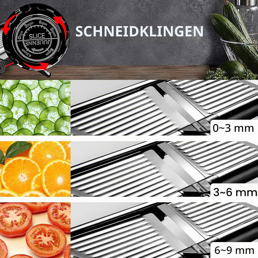 Mandolinenschneider, Gemüsehobel für Küche, Mandoline, Kartoffelhobel, Gemüseschneider, verstellbare