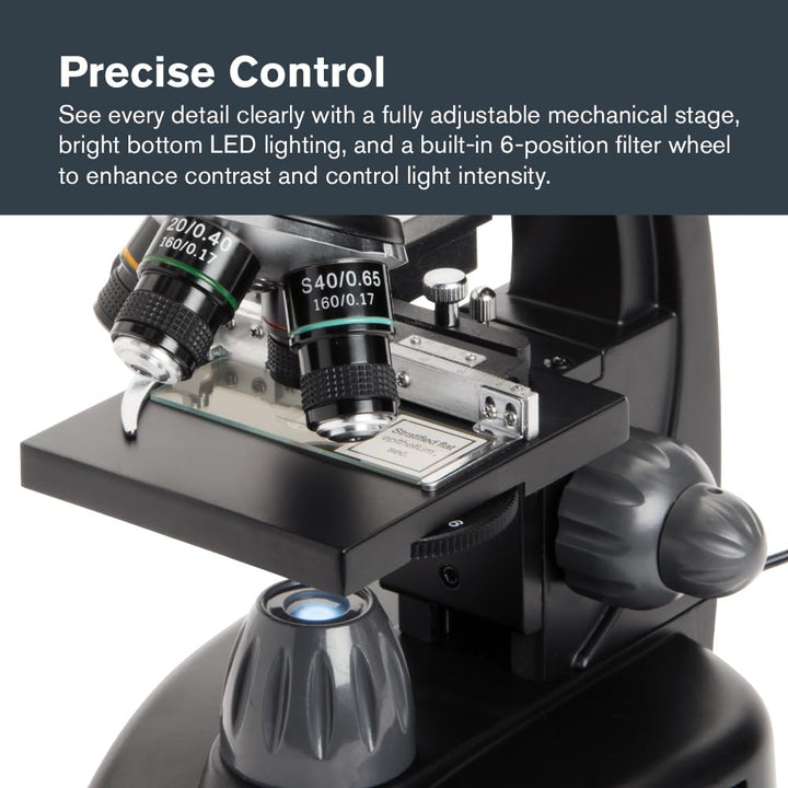 Celestron 44347 TetraView LCD Digitales Touchscreen-Mikroskop, 40- bis 400-fache Vergrösserung, Schw