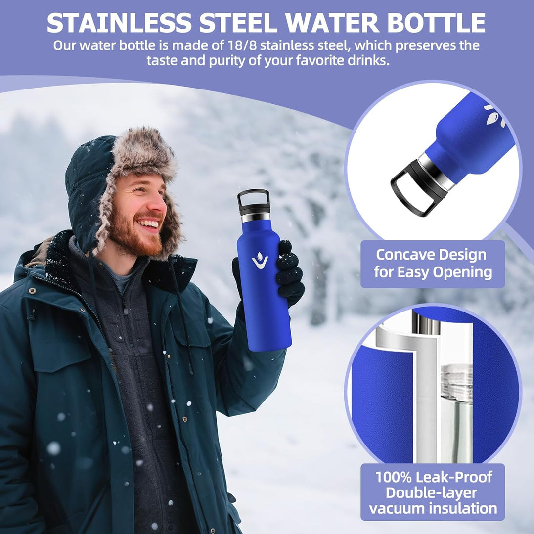 Trinkflasche 1L Edelstahl, BPA-Frei, Wasserflasche, Doppelwandig Vakuumisoliert, Isolierflasche, The
