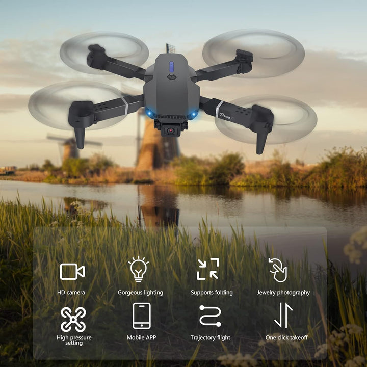Drohne mit Kamera 4K,Mini Drone mit 2 Akkus und Handtasche für Anfänger | One KeyStart/Landen,Höhenh