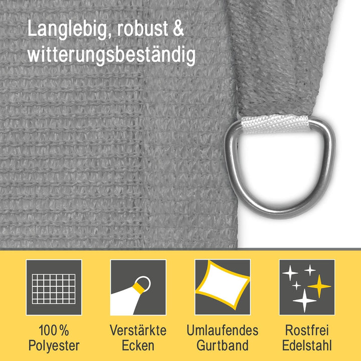 Sol Royal Sonnensegel rechteckig 2x3m Wasserdurchlässig HDPE Atmungsaktiver Balkon Terrasse Segeltuc