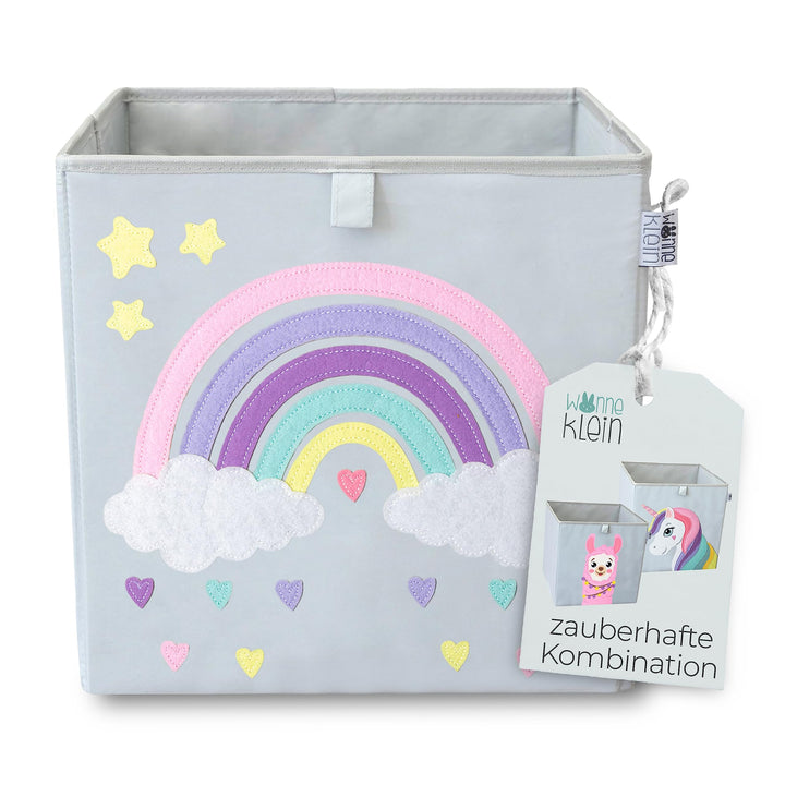 wonneklein Aufbewahrungsboxen für Kinder I Spielzeug Box 33x33x33 cm I Faltboxen Regal Kinderzimmer
