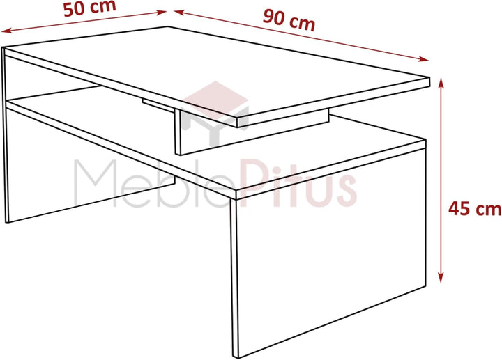 Weiss/Beton glänzender Couchtisch für das Wohnzimmer - modernistischer Look, minimalistischer Stil -