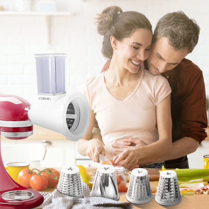 Gemüseschneider für Kitchenaid Zubehör, Slicer Shredder Aufsätze für Kitchenaid Mixer, Zerkleinerer-