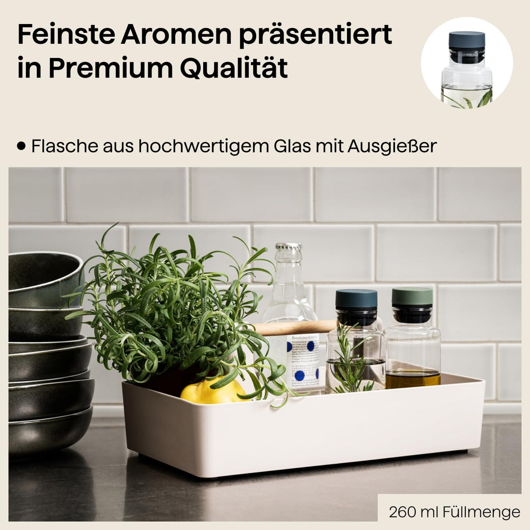 Crushgrind Billund Oil & Vinegar - Essig Öl Flasche Grün | Olivenölflasche aus Borasilkatglas mit Si