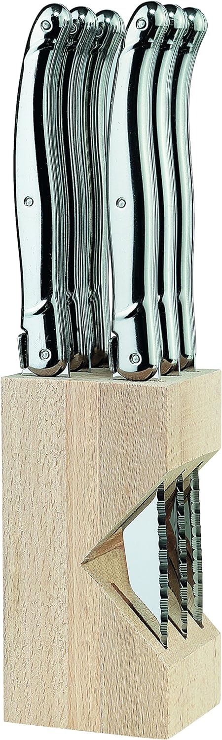 Laguiole Tradition Steakmesser-Satz, Ganzmetall Messer, Mehrfarbig, One Size