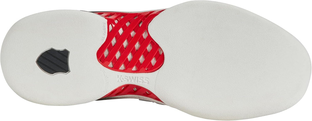 K-Swiss Herren Hypercourt Express 2 Carpet Tennis Shoe, Bright White Stretch Limo High Risk Red