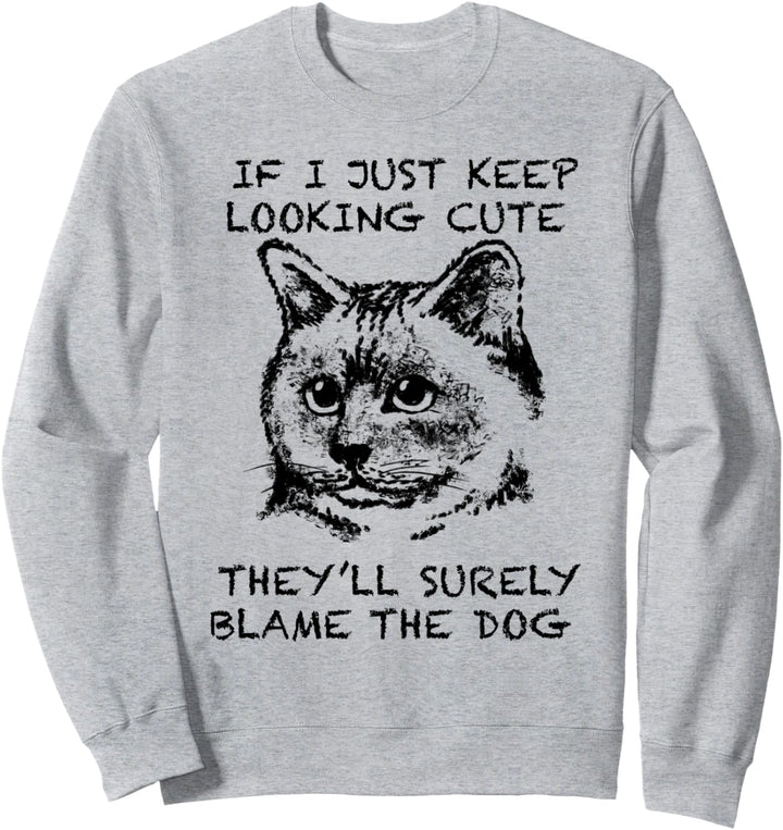 Birman Lustige Katze Zitat Hand gezeichnete Kunst Sweatshirt