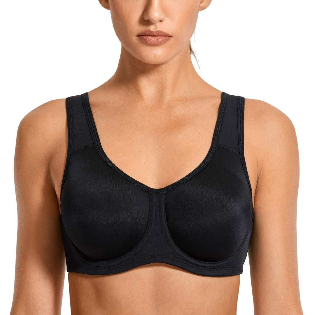 SYROKAN Damen Starker Halt Sports BH Grosse Brüste mit Bügel für Grosse Grössen | mit Bügel, Grosse