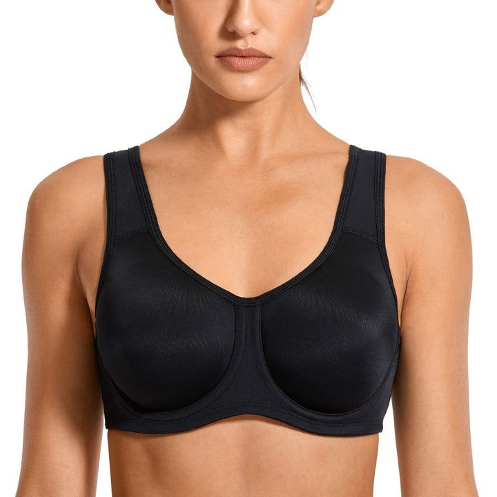 SYROKAN Damen Starker Halt Sports BH Grosse Brüste mit Bügel für Grosse Grössen | mit Bügel, Grosse