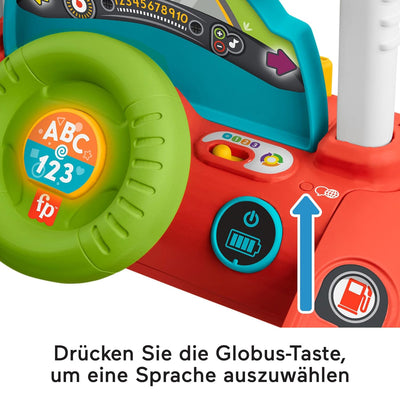 Fisher-Price - 2-Seiten Auto-Lauflernwagen, mitwachsendes interaktives Spiel-Center mit über 50 Lied