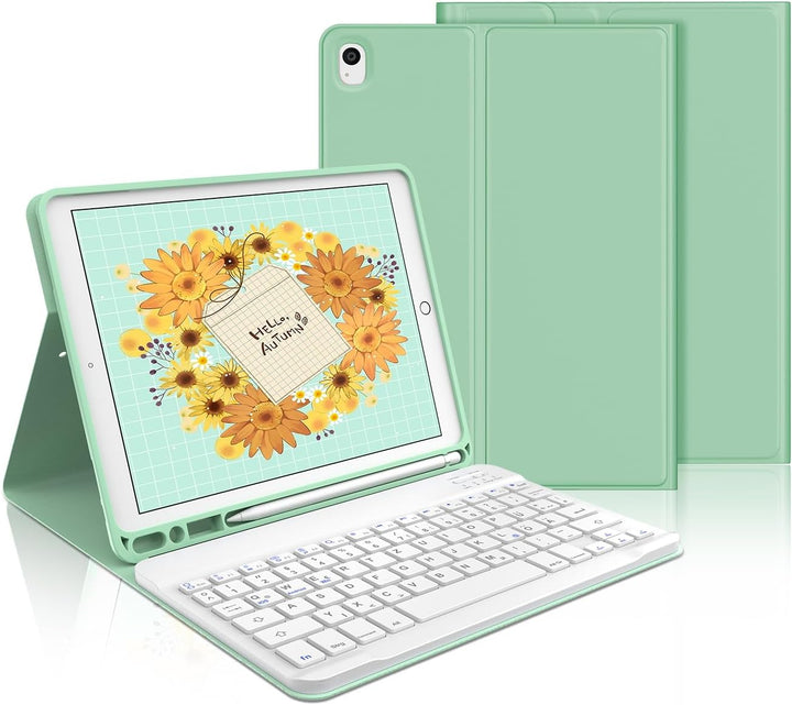 IVEOPPE iPad 9 Generation Hülle mit Tastatur,iPad 10.2 Hülle mit Tastatur, iPad Pro 10 5 Zoll Tastat