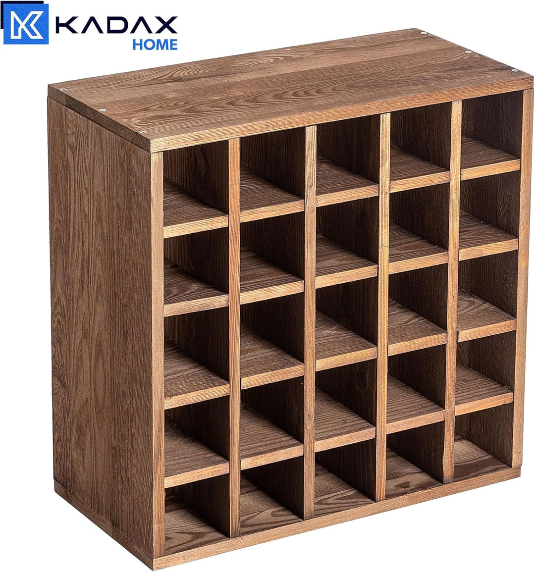 KADAX Weinregal aus Holz, 52 x 25.5 x 52 cm, Weinständer stapelbar, Regal für Flaschen, Weinschrank
